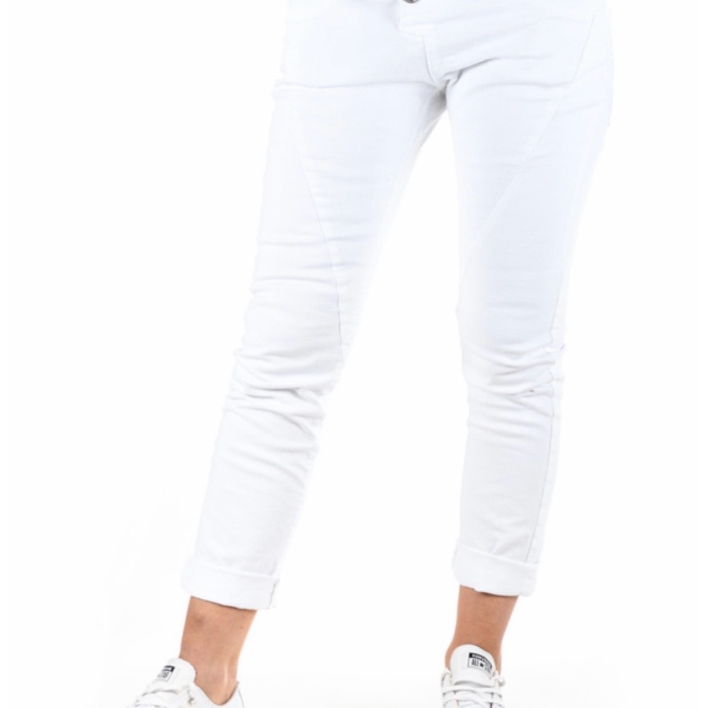 Please Italian Crisp White Ankle Jeans